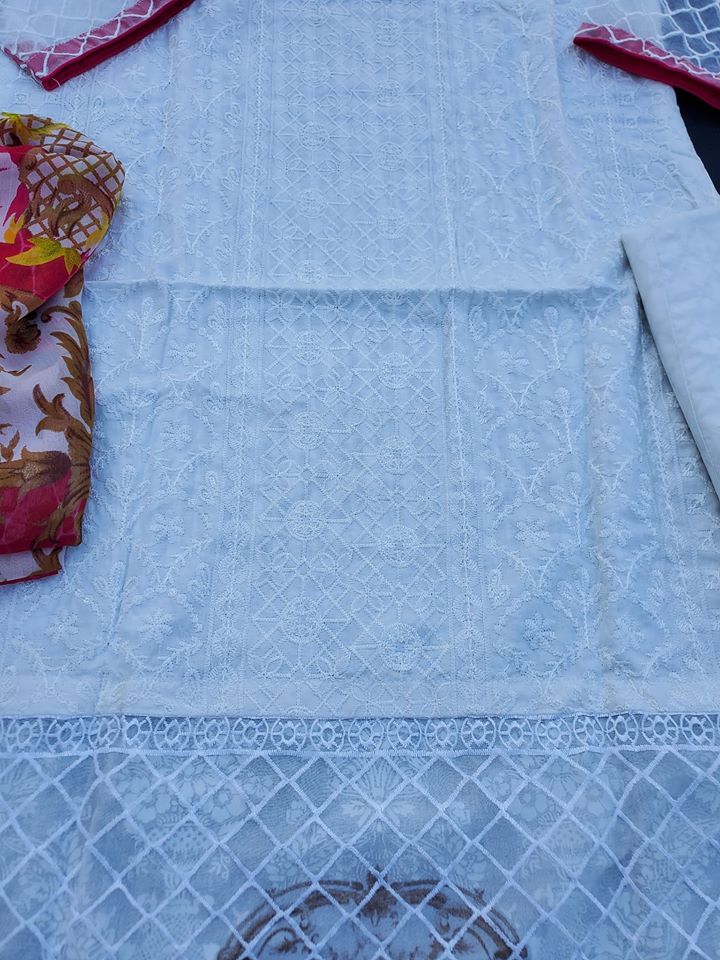 Pakistani Stitched Embroidery Lawn Suit Ready To Ship