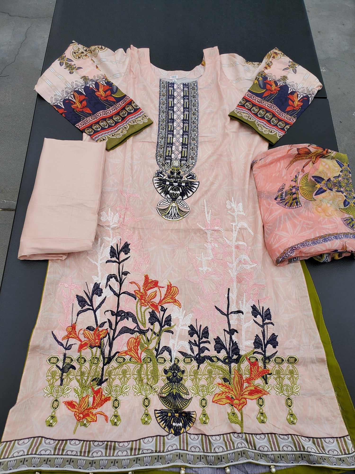 Pakistani Stitched Embroidery Lawn Suit Ready To Ship