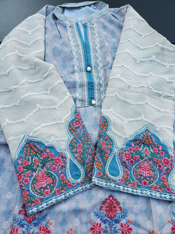 Pakistani Stitched Embroidery Lawn Suit Ready To Ship