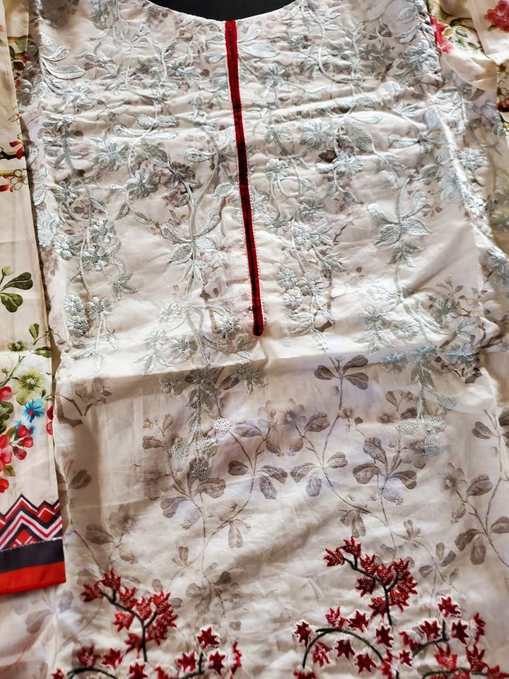 Pakistani Stitched Embroidery Lawn Suit Ready To Ship