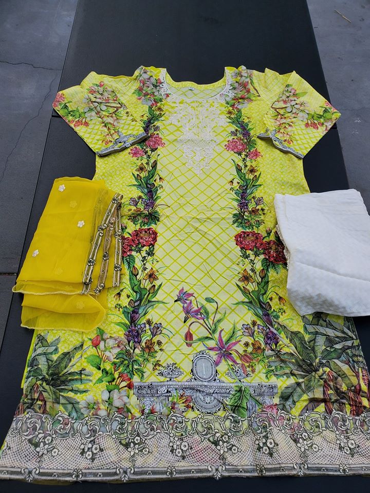 Pakistani Stitched Embroidery Lawn Suit Ready To Ship