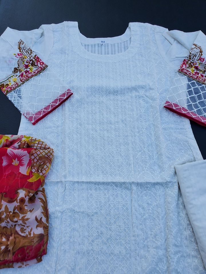Pakistani Stitched Embroidery Lawn Suit Ready To Ship