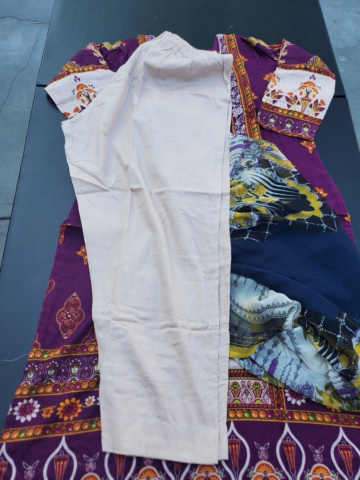 Indian Cotton Stitched Embroidered Suit Ready To Ship