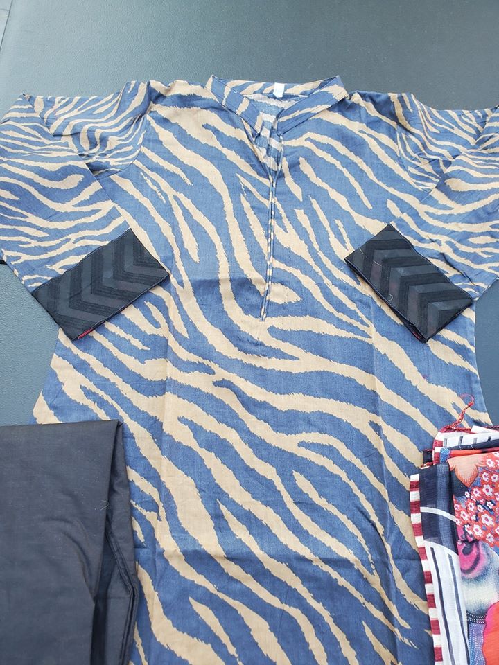 Indian Cotton Stitched Embroidered Suit Ready To Ship