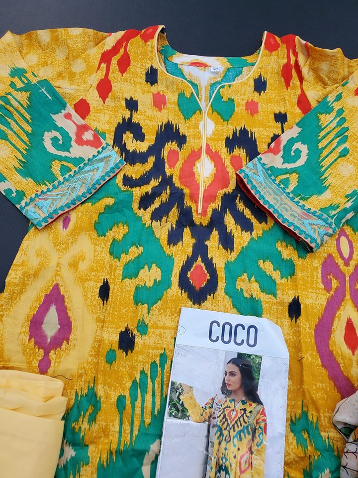 Indian Cotton Stitched Embroidered Suit Ready To Ship