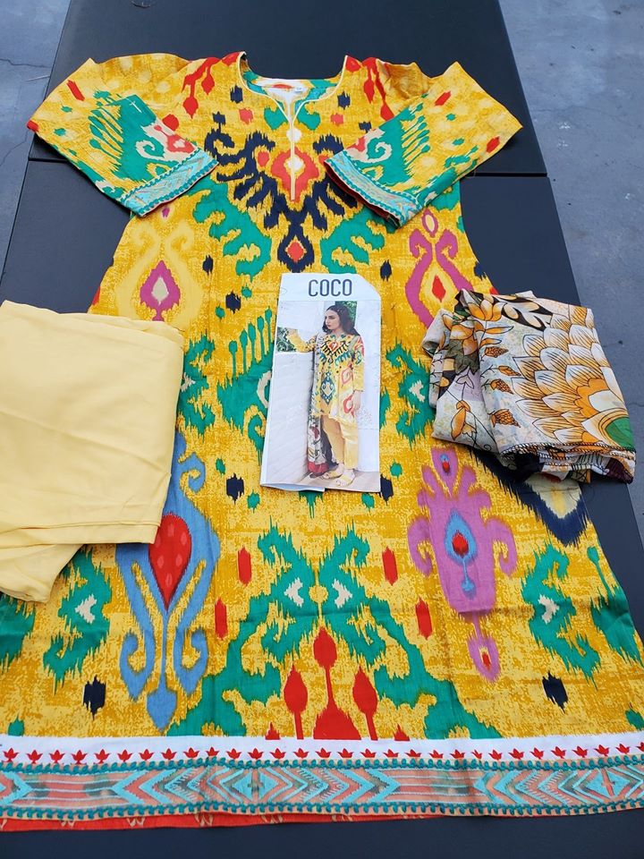 Indian Cotton Stitched Embroidered Suit Ready To Ship