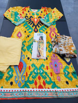 Indian Cotton Stitched Embroidered Suit Ready To Ship