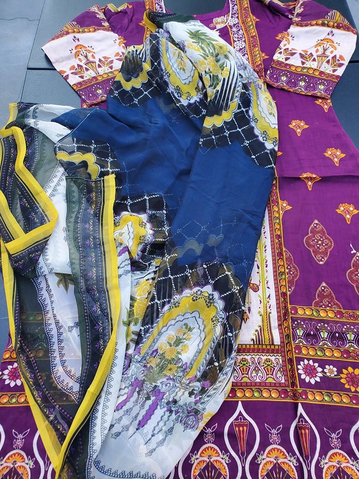 Indian Cotton Stitched Embroidered Suit Ready To Ship