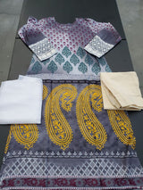 Indian Cotton Stitched Embroidered Suit Ready To Ship