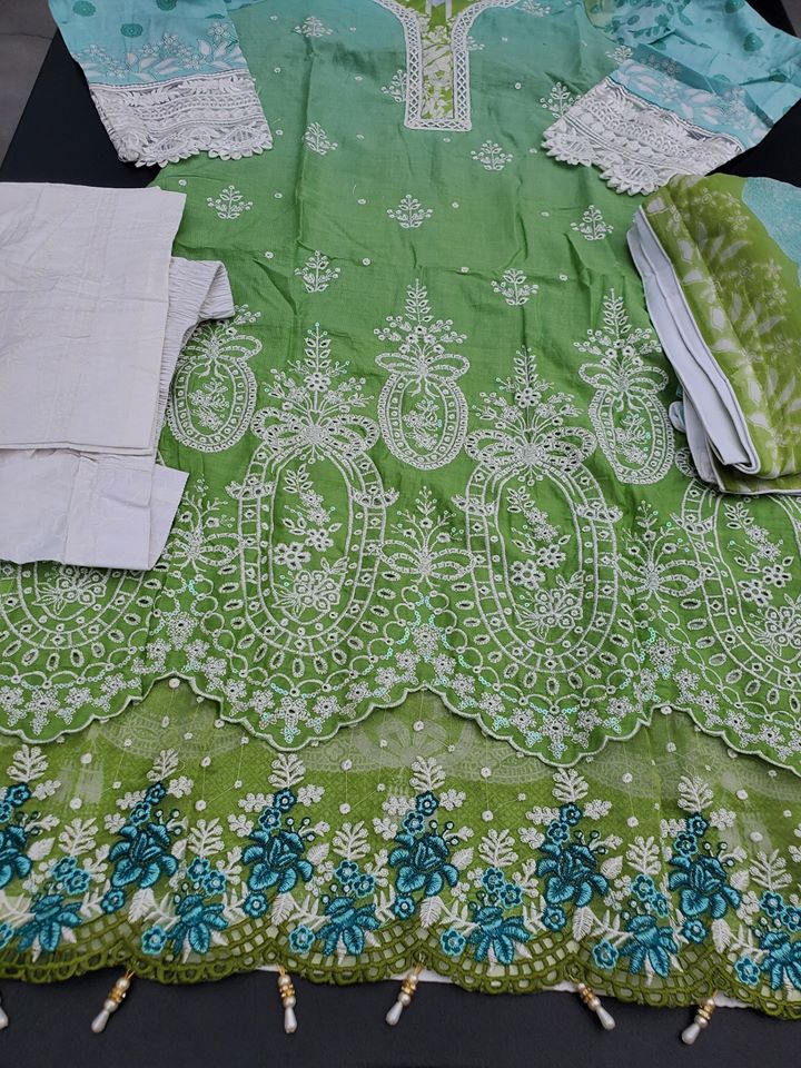 Pakistani Stitched Embroidery Lawn Suit Ready To Ship