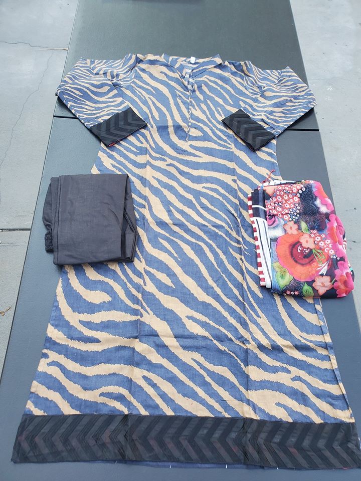 Indian Cotton Stitched Embroidered Suit Ready To Ship