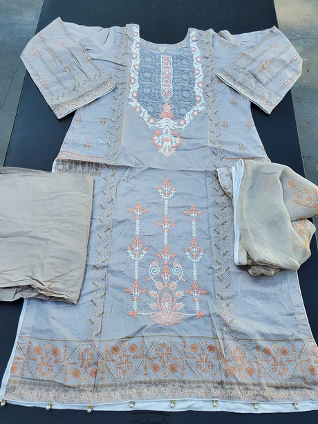Pakistani Stitched Embroidery Lawn Suit Ready To Ship