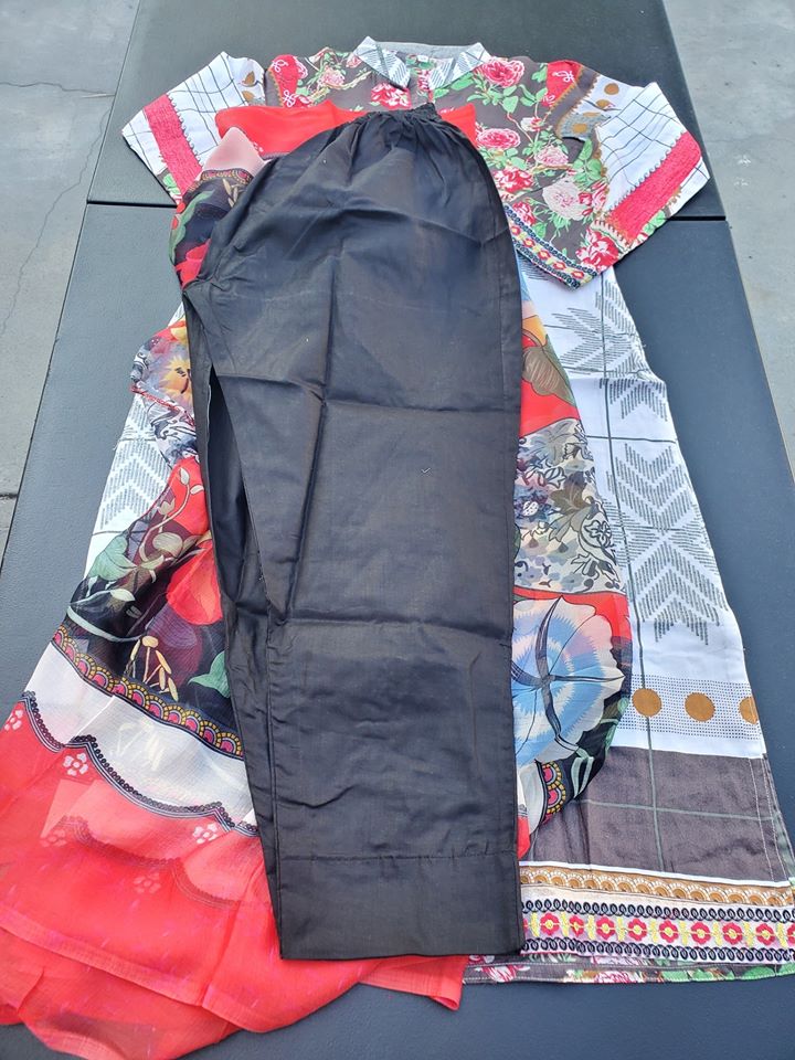 Indian Cotton Stitched Embroidered Suit Ready To Ship