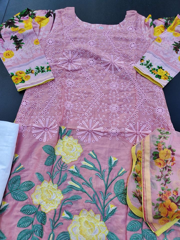 Pakistani Stitched Embroidery Lawn Suit Ready To Ship