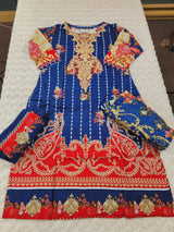 Indian Cotton Stitched Embroidery Suit Ready To Ship