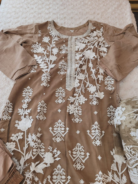 Pakistani Stitched Embroidery Party Wear Dresses Ready To Ship