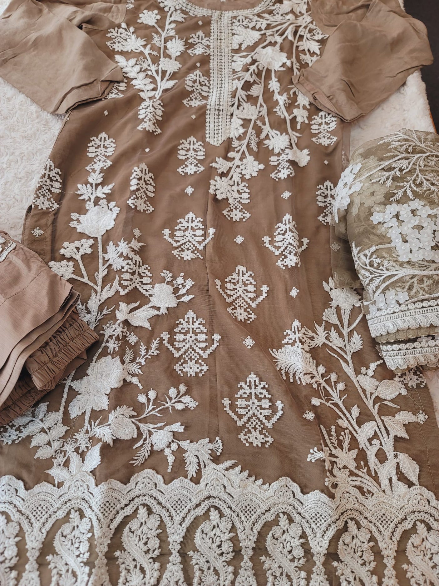 Pakistani Stitched Embroidery Party Wear Dresses Ready To Ship