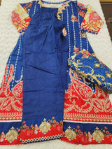 Indian Cotton Stitched Embroidery Suit Ready To Ship