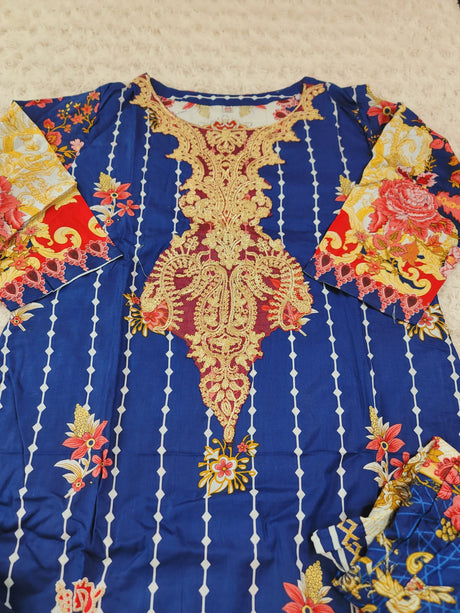 Indian Cotton Stitched Embroidery Suit Ready To Ship