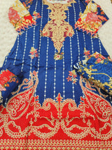 Indian Cotton Stitched Embroidery Suit Ready To Ship