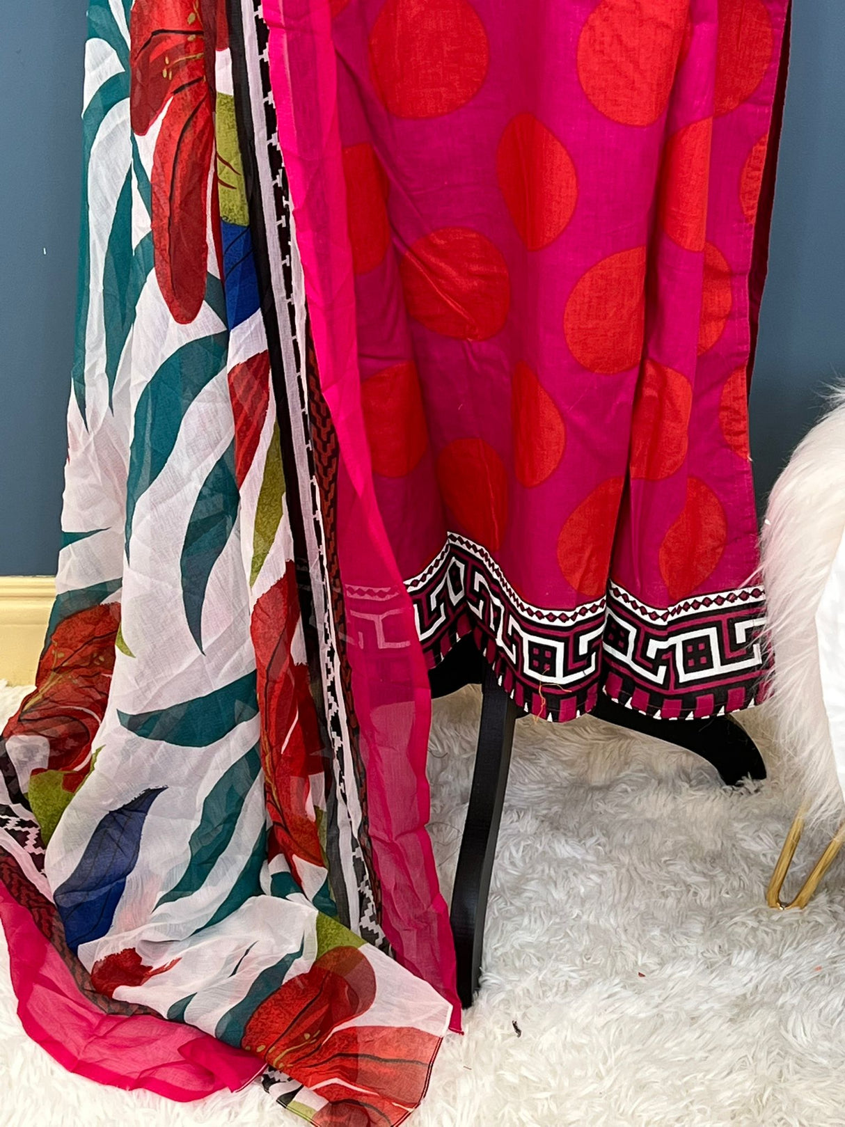 Indian Cotton Stitched Embroidery Suit Ready To Ship