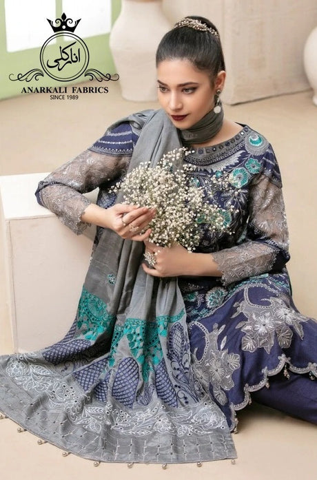 Mahsa Leather Peach By Tawakkal Chiffon Embroidered Collection 2021 -100% Original Guaranteed