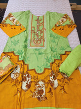 Pakistani linen Embroidered Salwar kameez Ready To Ship