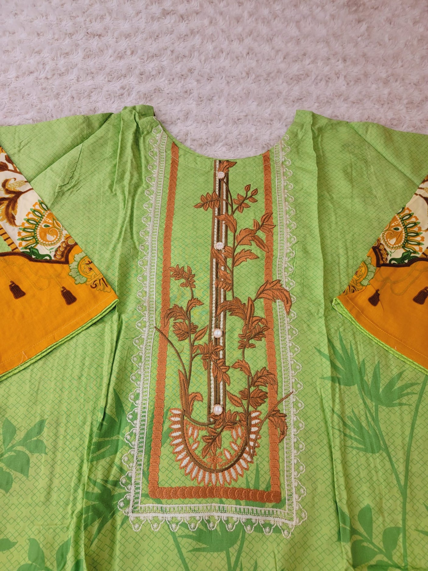 Pakistani linen Embroidered Salwar kameez Ready To Ship