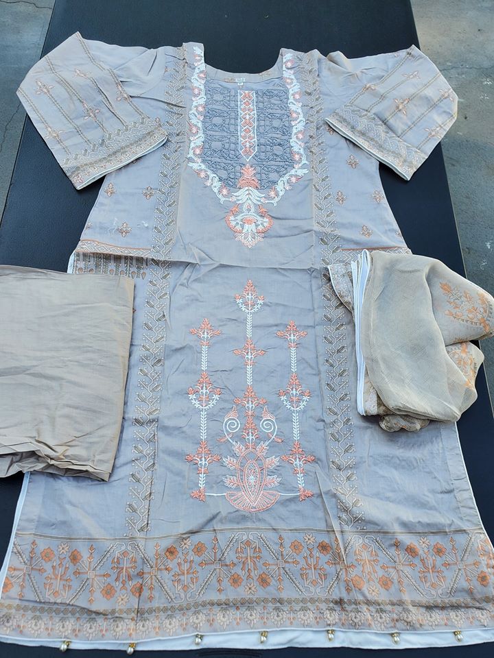 Pakistani Stitched Embroidery Lawn Suit Ready To Ship