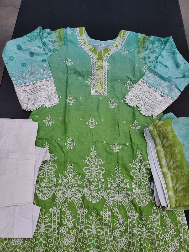 Pakistani Stitched Embroidery Lawn Suit Ready To Ship