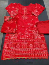 Indian Cotton Stitched Embroidery Suit Ready To Ship