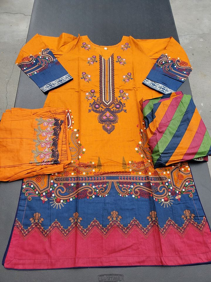 Pakistani Stitched Embroidery Lawn Suit Ready To Ship