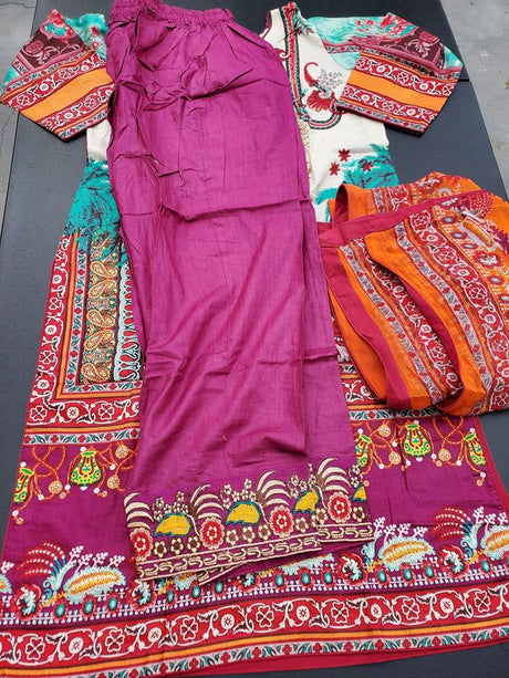 Pakistani Stitched Embroidery Lawn Suit Ready To Ship