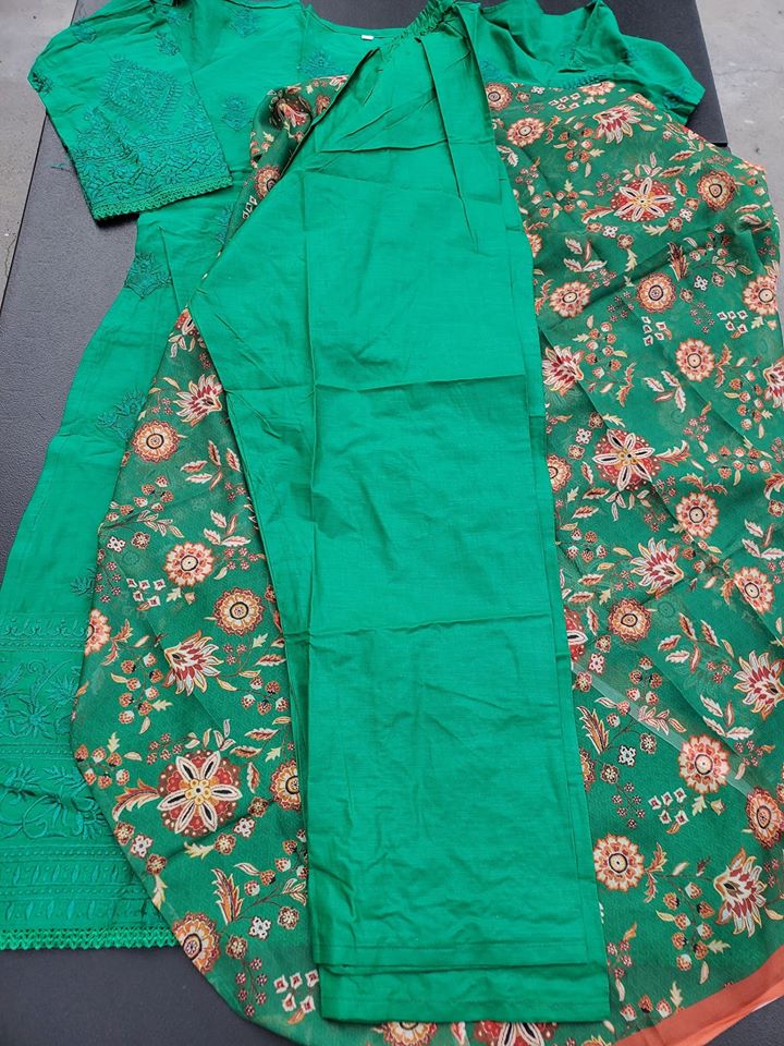 Indian Cotton Stitched Embroidery Suit Ready To Ship