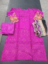 Indian Cotton Stitched Embroidery Suit Ready To Ship