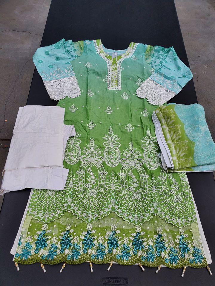 Pakistani Stitched Embroidery Lawn Suit Ready To Ship