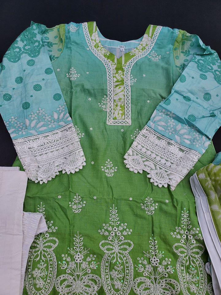 Pakistani Stitched Embroidery Lawn Suit Ready To Ship