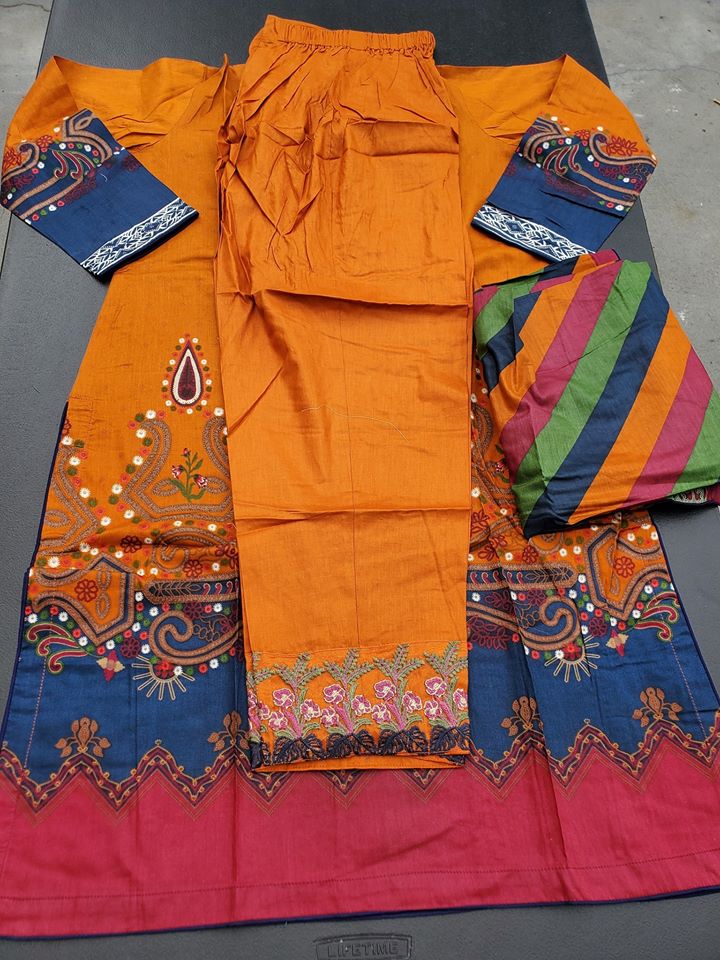 Pakistani Stitched Embroidery Lawn Suit Ready To Ship