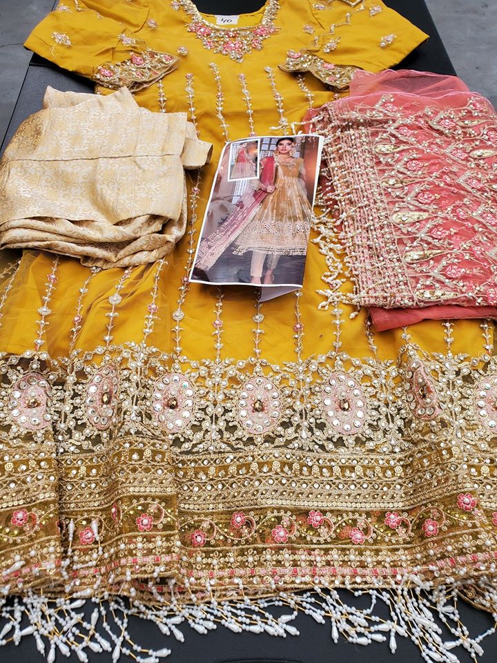 Pakistani Stitched Embroidery Party Wear Dresses Ready To Ship