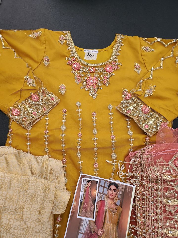 Pakistani Stitched Embroidery Party Wear Dresses Ready To Ship