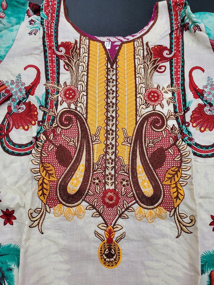 Pakistani Stitched Embroidery Lawn Suit Ready To Ship