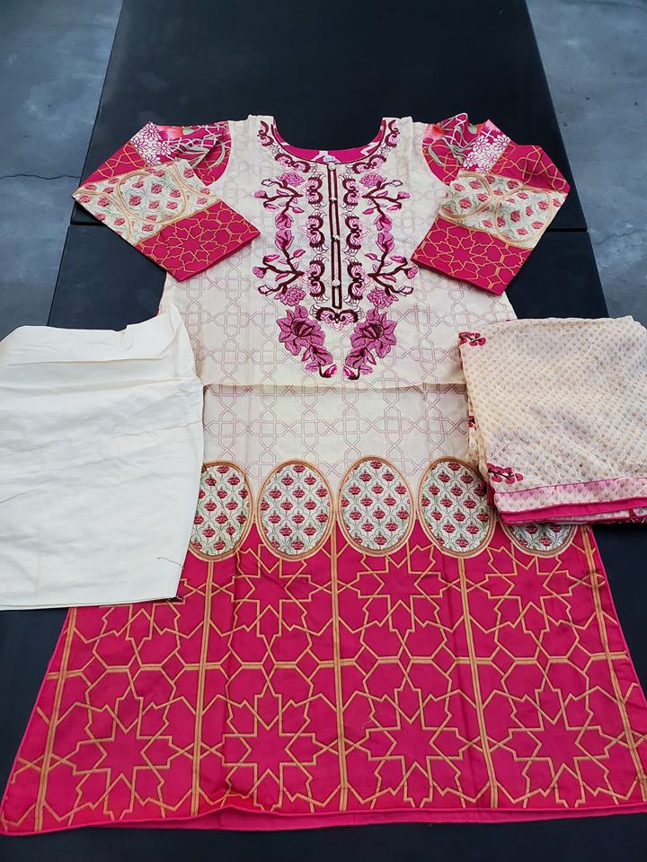 Pakistani Stitched Embroidery Lawn Suit Ready To Ship