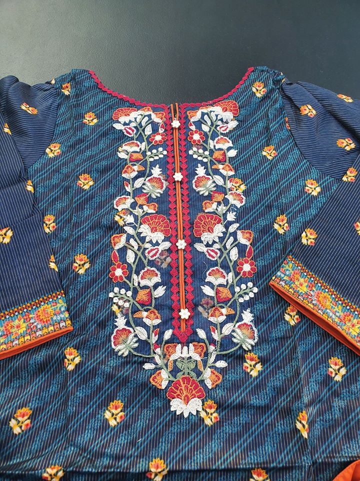 Pakistani Stitched Embroidery Lawn Suit Ready To Ship
