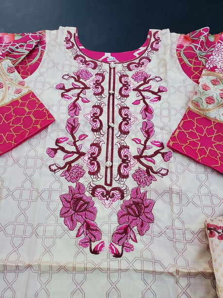 Pakistani Stitched Embroidery Lawn Suit Ready To Ship