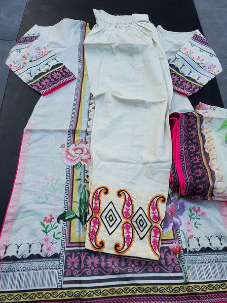 Pakistani Stitched Embroidery Lawn Suit Ready To Ship