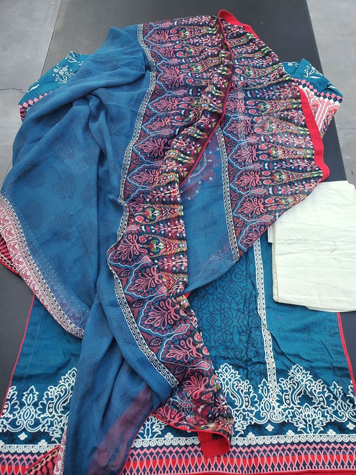 Pakistani Stitched Embroidery Lawn Suit Ready To Ship