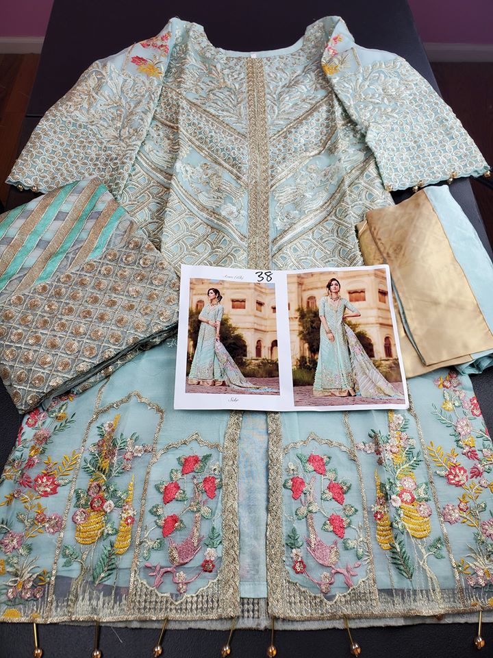 Pakistani Stitched Embroidery Party Wear Dresses Ready To Ship