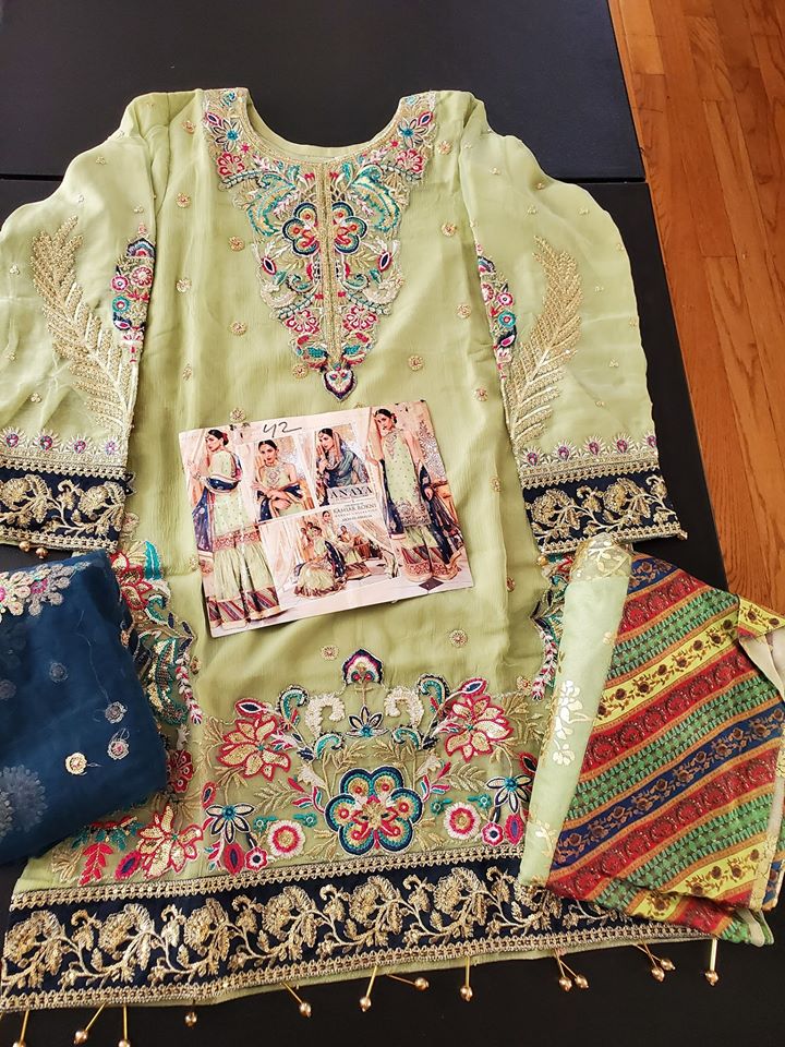 Pakistani Stitched Embroidery Party Wear Dresses Ready To Ship