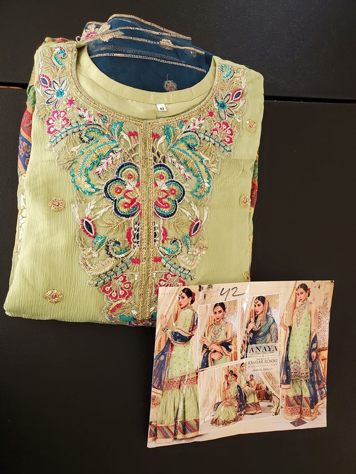 Pakistani Stitched Embroidery Party Wear Dresses Ready To Ship