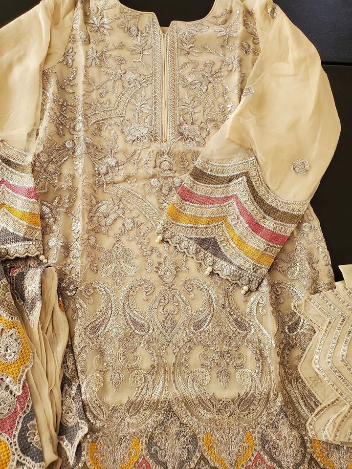 Pakistani Stitched Embroidery Party Wear Dresses Ready To Ship